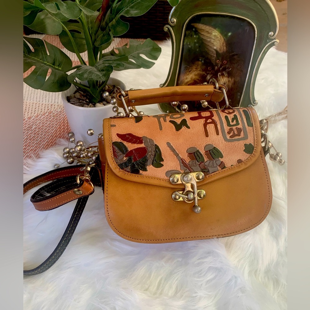 Vintage Egyptian Design Leather Purse
